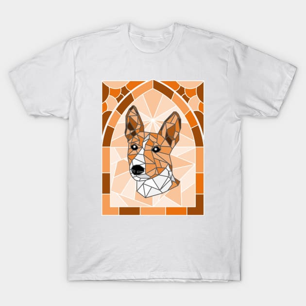 Stained Glass Basenji T-Shirt by inotyler